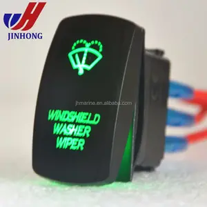 Impermeable marino barco car Rocker 12 V SPDT on-on 4 pin verde LED interruptor de luz