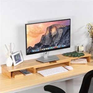 Kép ba màn hình máy tính cá nhân đứng 3 kệ tre gỗ màn hình đứng Riser - Product Image 4