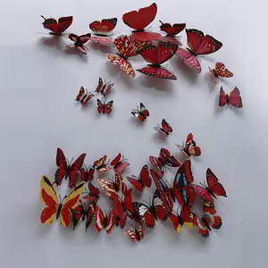 PVC 3d Farfalla decorazione della parete cute Farfalle della parete adesivi Decalcomanie di arte Della Decorazione Della casa della parete della stanza di arte