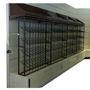 Scaffalature della gondola del supermercato dell'esposizione del vino <span class=keywords><strong>per</strong></span> le <span class=keywords><strong>bottiglie</strong></span> di vino con l'armadietto al fondo con l'armadietto <span class=keywords><strong>per</strong></span> una bella vista - Product Image 1