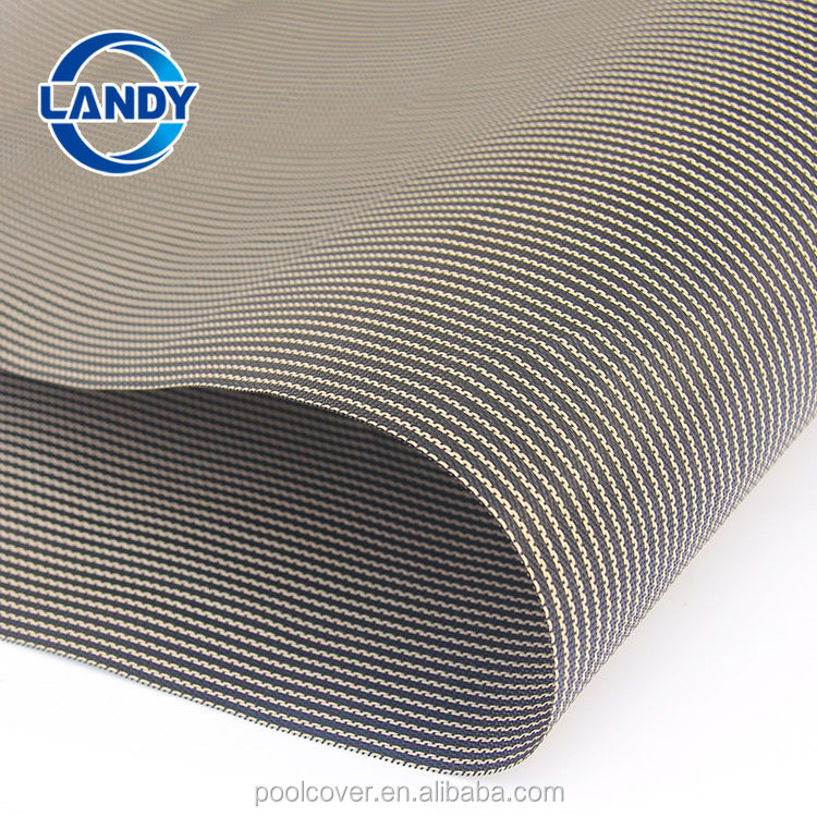 Tan swimming pool mesh safety cover