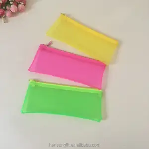 Pochette à stylo transparente en plastique écologique, crayon de couleur EVA à fermeture éclair, pièces