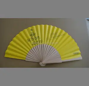 Chinese gepersonaliseerde decoratieve stof houten hand ventilator