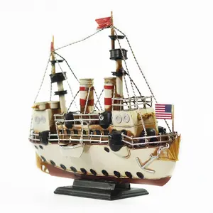 1890 American Bal Cruiser Mô Hình Tàu Handmade Vintage Trang Chủ Văn Phòng Thủ Công Trang Trí Kim Loại Thuyền Buồm Bộ Sưu Tập Đồ Trang Trí