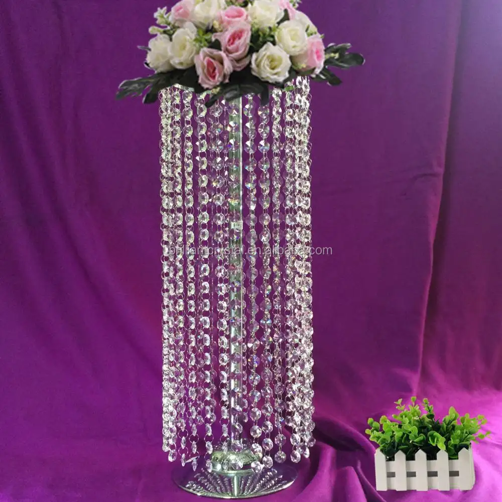 28" tall Large table top crystal chandelier flower stands centerpieces for weddings