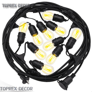 48ft s14 גלובוס festoon חוט אורות בית עיצוב עמיד למים e27 שרשרת אור עבור חג המולד ו-valentine ip65 דירוג - Product Image 5