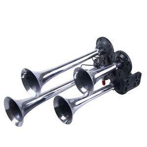 Klaxon d'air chromé de haute qualité, 4 trompettes, pour <span class=keywords><strong>camion</strong></span>, 24v, livraison gratuite - Product Image 1