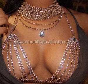 Chaînes de <span class=keywords><strong>corps</strong></span> en cristal plaqué or 18 carats style bohème, harnais sexy pour <span class=keywords><strong>femme</strong></span>, bijoux pour fêtes, cadeaux, anniversaires, en alliage - Product Image 1