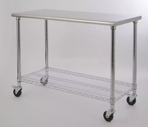 <span class=keywords><strong>Table</strong></span> de travail mobile en acier inoxydable, avec <span class=keywords><strong>roulettes</strong></span>, de haute qualité - Product Image 4