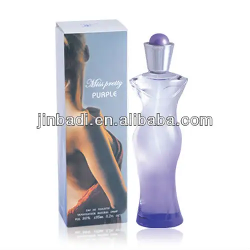 95ML/3.2FL. Oz Nama Badan Wanita Model Baru Miss Pretty Purple Botol Parfum dan Parfum untuk Wanita