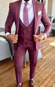 Traje <span class=keywords><strong>de</strong></span> <span class=keywords><strong>Novio</strong></span> <span class=keywords><strong>Color</strong></span> Borgoña <span class=keywords><strong>Oscuro</strong></span> Hecho a Medida 2025, Blazer + Pantalones + Chaleco, Traje <span class=keywords><strong>de</strong></span> 3 Piezas para <span class=keywords><strong>Novio</strong></span>, <span class=keywords><strong>Trajes</strong></span> para Padrinos <span class=keywords><strong>de</strong></span> Boda - Product Image 3
