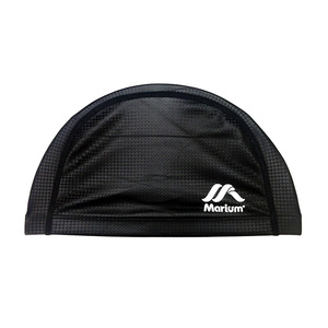 Bonnet de bain en nylon personnalisé, bonnet de bain en PU noir uni, bonnets de bain pour adultes - Product Image 1