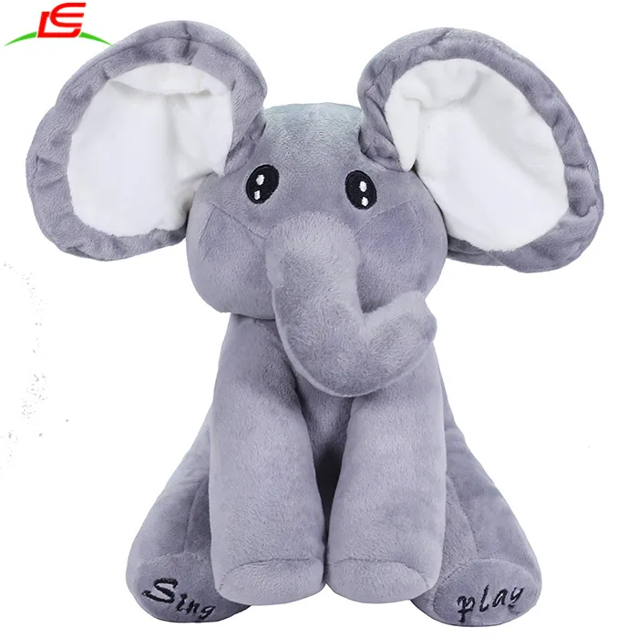 . Simpatico elefante di peluche grigio che parla cantando piccolo peluche per bambino ragazza ragazzo adolescente bambino bambino