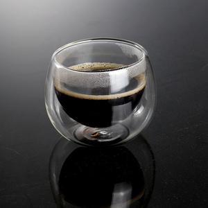 أكواب قهوة مخصصة 80 أونصة بطباعة يدوية منفوخة من الزجاج ، مجموعة جدار مزدوج - Product Image 5