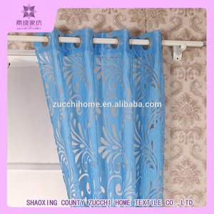 블루 시어서커 로맨틱 스타일 튤 시어 번아웃 커튼 원단 (거실용) - Product Image 4