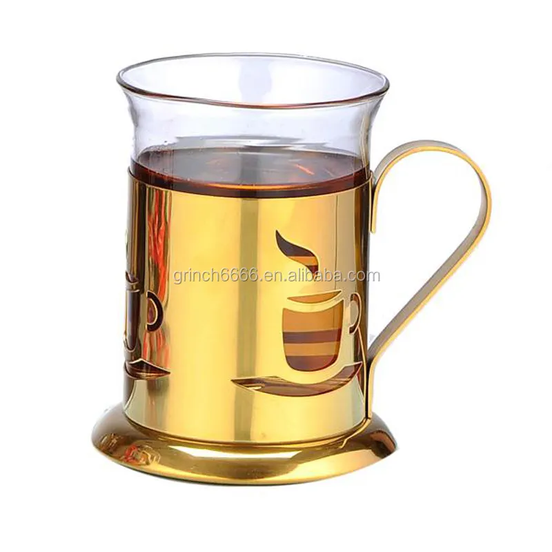 Iron golden coffee cup in 200ml french press mug