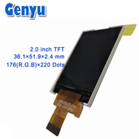 Écran LCD TFT couleur pleine, matrice FPC 2,0 pouces, 22 broches, lisible en plein soleil, affichage transmissif personnalisé, prix d'usine