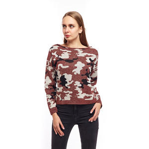 ファッション平野ニットラメ軍事セータープルオーバー用女性 - Product Image 4