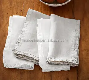 100% linen napkin ruffle style