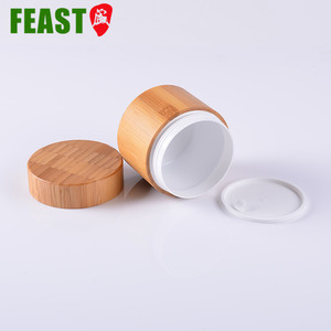 Cosmetic Jar Factories Custom 150G Glass Cosmetics Jars For With Wood 500G Plastic Cosmetic Jar With Bamboo Lid