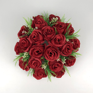 Bouquets artificiels en plastique rose <span class=keywords><strong>demoiselle</strong></span> d'honneur décorations de mariage de mariée fleur artificielle rose plaque - Product Image 3