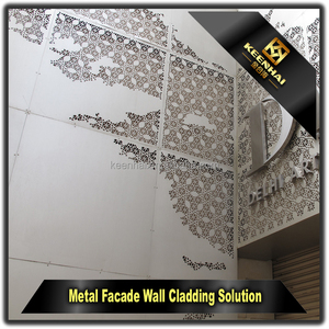 Grabado panel de muro cortina de corte por láser de aluminio perforado panel de fachada - Product Image 2