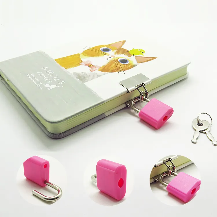 Novo Design De Plástico Bonito Mini Livro Diário Fechaduras