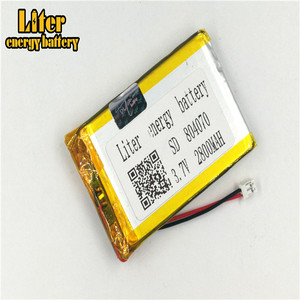 Plug 2.0-2 P 3.7 V 804070 2800 mah Ultra thin battery Lipo, thin film Lithium Rechargeable Battery Li-ion battery - Product Image 3