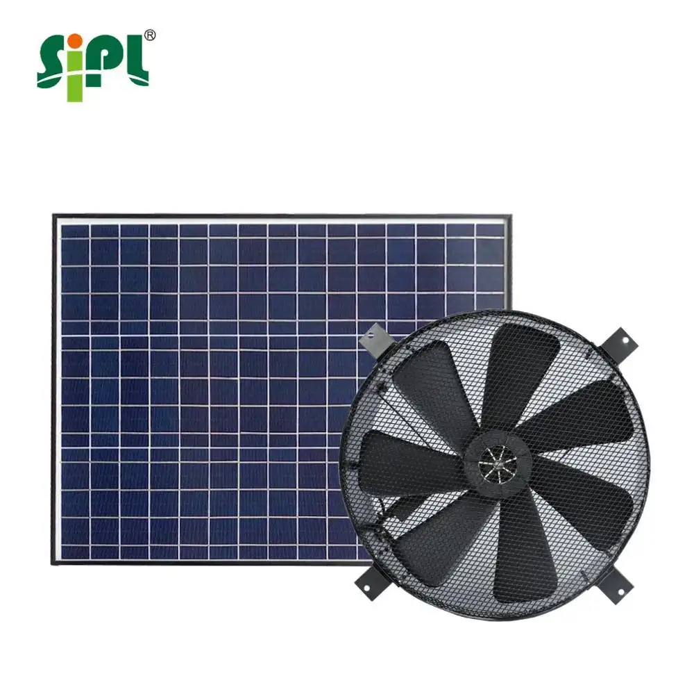 50W güneş enerjili gable havalandırma soğutma aspiratör fanı bodrum depo endüstriyel havalandırma duvar egzoz fanı