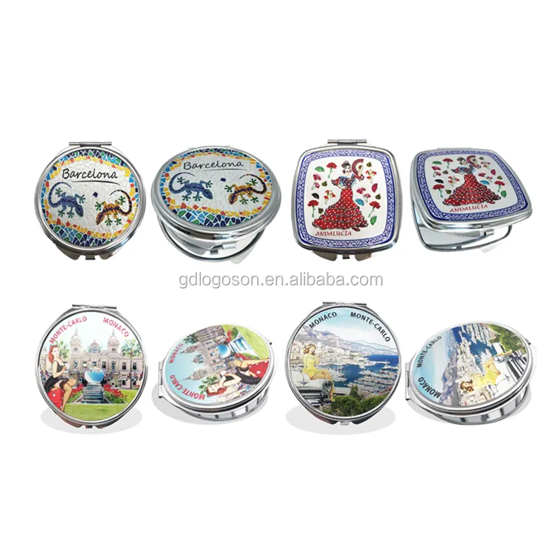 Mirror Factory FREE Samples Custom Cheap Round/Square/Heart Pocket Mirror Souvenir Metal Compact Mirrors