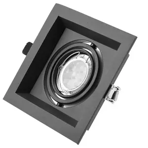 MR16 GU10 Bulb Recessed Light Fixture Trim Rings White Square Downlight Frame