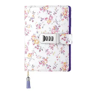 A5 Notebook Print Custom Made Leather Cover Girls Lock Diary