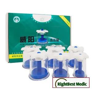 Dispositivo médico chino giro superior magnética cupping set-6 copas cupping masaje terapia magnética