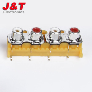 À usage général rca jack pour pcb <span class=keywords><strong>montage</strong></span> JTELE AV rac pin jack socket 4 broches rca connecteur - Product Image 2