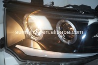 Phares LED Angel Eyes pour Mitsubishi Pajero Sport Montero Sport Nativa Pajero Dakar 2009-2014 12V 55W 6000K Neuf