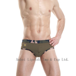 Đồ bơi & beachwear nam bơi ngắn đàn hồi ban nhạc đồ bơi sexy quân đội màu xanh lá cây - Product Image 3