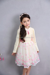 Nuovo design di stile Cinese manica lunga flower girl dress - Product Image 3
