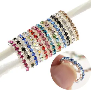 Customized Silver plated stretch crystal toe ring for girl