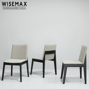 Sedia da Pranzo in Stile Francese WISEMAX FURNITURE, Design in Legno Massello con Gambe in Legno, Rivestimento in Tessuto per Ristorante e Caffetteria - Product Image 6