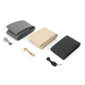 FCGSK vente en gros Spot multicolore trou <span class=keywords><strong>PU</strong></span> voiture cousu à la main bricolage couverture de volant - Product Image 2