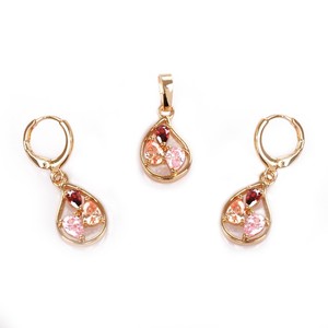 18K/Rose Gold Stylish Fake Gold ชุดเครื่องประดับออกแบบสำหรับสตรี - Product Image 2