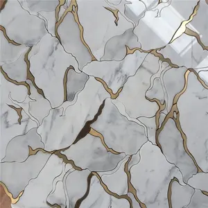 Mosaïque de pierre à jet d'eau mixte, ligne de laiton, Art Unique, haute qualité