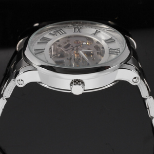 T-WINNER <span class=keywords><strong>Classico</strong></span> Meccanico Fascia Dell'acciaio inossidabile del Mens Orologi di Scheletro Mano A Buon Mercato Avvolgitore relojes hombre - Product Image 5