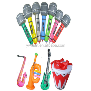 กีตาร์ไฟฟ้าเป่าลมขนาดยักษ์ทำจาก PVC เครื่องดนตรีเป่าลมของเล่นไมโครโฟนกลองเป่าลมวิทยุแซกโซโฟน - Product Image 3