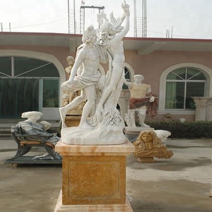 Decoraciones al aire libre de tamaño real Esculturas romanas de Apolo y <span class=keywords><strong>Daphne</strong></span> de mármol blanco Garantía de 1 año - Product Image 1