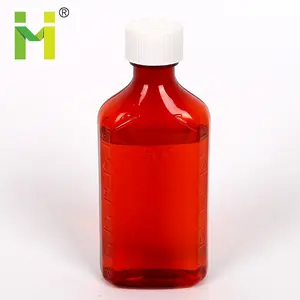 2Oz Cairan 60Ml Botol Kemasan Dispenser Cair Ampul Botol Oval Bulat Bentuk Pet Botol Sirup Amber