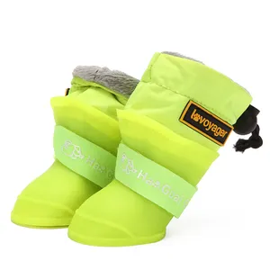 Lovogaer Silicone Fur Dog Rain shoes Boot Waterproof Anti-Slip Warm Pet Boot For Winter