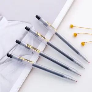 Stylo à <span class=keywords><strong>encre</strong></span> gel transparent en plastique simple, <span class=keywords><strong>action</strong></span> par clic, <span class=keywords><strong>encre</strong></span> noire 0,5 mm, pour signature - Product Image 1