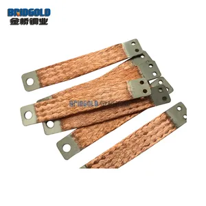 braided copper grounding strap, Flexible Electrical Copper Braided Connectors