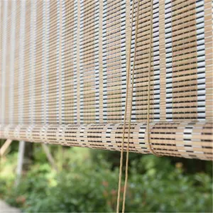 Custom Bamboo Shutter Curtain Blinds Multi Color Many Styles Lifting Roller Bamboo Curtain